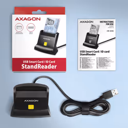 Axagon Universal desktop USB contact Smart/ID card reader with long USB-A cable. Suitable for the eObanka application. lettore di card readers Interno USB 2.0 Nero - Vista aggiuntiva 5