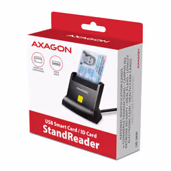 Axagon Universal desktop USB contact Smart/ID card reader with long USB-A cable. Suitable for the eObanka application. lettore di card readers Interno USB 2.0 Nero - Vista aggiuntiva 6