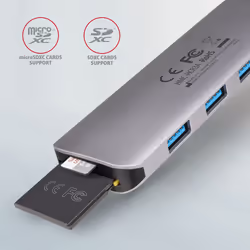 Axagon HMC-HCR3A 3x USB-A+ HDMI+ SD/microSD USB-C 3.2 Gen 1 hub 20cm Cablato USB 3.2 Gen 1 (3.1 Gen 1) Type-A Grigio - Vista aggiuntiva 3