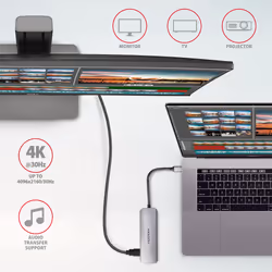 Axagon HMC-HCR3A 3x USB-A+ HDMI+ SD/microSD USB-C 3.2 Gen 1 hub 20cm Cablato USB 3.2 Gen 1 (3.1 Gen 1) Type-A Grigio - Vista aggiuntiva 4