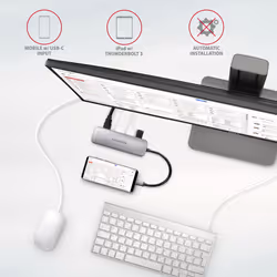 Axagon HMC-HCR3A 3x USB-A+ HDMI+ SD/microSD USB-C 3.2 Gen 1 hub 20cm Cablato USB 3.2 Gen 1 (3.1 Gen 1) Type-A Grigio - Vista aggiuntiva 5