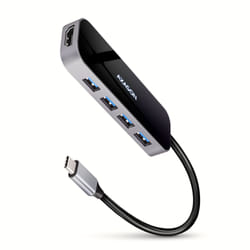 Axagon HMC-6H4A replicatore di porte e docking station per laptop Cablato USB 3.2 Gen 1 (3.1 Gen 1) Type-C Nero, Grigio