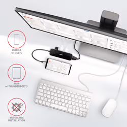Axagon HMC-6H4A replicatore di porte e docking station per laptop Cablato USB 3.2 Gen 1 (3.1 Gen 1) Type-C Nero, Grigio - Vista aggiuntiva 5