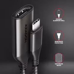 Axagon RVC-HI2M cavo e adattatore video 0,25 m USB tipo-C HDMI Nero - Vista aggiuntiva 3