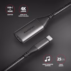 Axagon RVC-HI2M cavo e adattatore video 0,25 m USB tipo-C HDMI Nero - Vista aggiuntiva 7