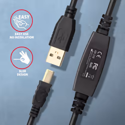 Axagon ADR-210B USB 2.0 A-M -> B-M active connecting/repeater cable 10m - Kabel - Digital/Daten cavo USB USB A USB B Nero - Vista aggiuntiva 4