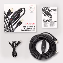 Axagon ADR-215B USB 2.0 A-M -> B-M active connecting/repeater cable 15m - Kabel - Digital/Daten cavo USB USB A USB B Nero - Vista aggiuntiva 8
