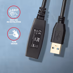 Axagon ADR-305 USB 3.2 Gen 1 A-M -> A-F active extension/repeater cable 5m - Kabel - Digital/Daten cavo USB USB 3.2 Gen 1 (3.1 Gen 1) USB A Nero - Vista aggiuntiva 4