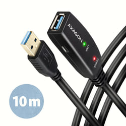 Axagon N ADR-310 USB 3.2 Gen 1 A-M -> A-F aktivni prodluovaci repeater kabel cavo USB USB 3.2 Gen 1 (3.1 Gen 1) 10 m USB A Nero
