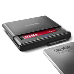 Axagon ADSA-CC USB-C 10Gbps - NVMe M.2 SSD & SATA 2.5/3.5 SSD/HDD CLONE MASTER 2 - Digital/Daten - NVMe USB 3.2 Gen 2 (3.1 Gen 2) Type-C Nero