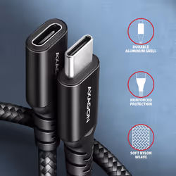 Axagon BUCM32-CF05AB cavo USB USB 3.2 Gen 2x2 0,5 m USB C Nero - Vista aggiuntiva 3