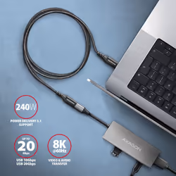 Axagon BUCM32-CF05AB cavo USB USB 3.2 Gen 2x2 0,5 m USB C Nero - Vista aggiuntiva 4