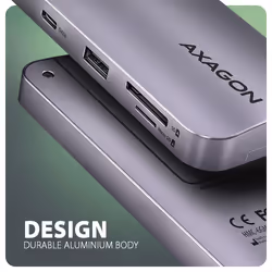 Axagon HMC-6GM2 USB 10Gbps hub USB-A USB-C HDMI M.2 SD/mSD PD 100W USB-C Cablato USB 3.2 Gen 2 (3.1 Gen 2) Type-C Grigio - Vista aggiuntiva 6