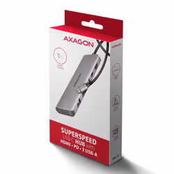 Axagon HMC-5H USB-C 3.2 Gen 1 hub 3x USB-A 4K HDMI PD 100W - Silber Cablato USB 3.2 Gen 1 (3.1 Gen 1) Type-C Argento - Vista aggiuntiva 7