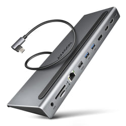 Axagon HMC-4KX3 replicatore di porte e docking station per laptop Cablato USB 3.2 Gen 1 (3.1 Gen 1) Type-C Grigio