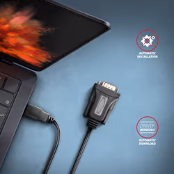 Axagon ADS-1PQN USB-A 2.0 - serial RS-232 DB9-M FTDI adapter cable 1.5m - Adapter - Digital/Daten cavo seriale Nero 1,5 m USB tipo A - Vista aggiuntiva 4