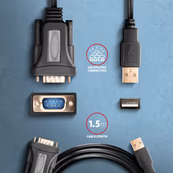 Axagon ADS-1PQN USB-A 2.0 - serial RS-232 DB9-M FTDI adapter cable 1.5m - Adapter - Digital/Daten cavo seriale Nero 1,5 m USB tipo A - Vista aggiuntiva 5