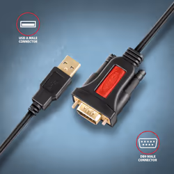 Axagon ADS-1PSN USB-A 2.0 - serial RS-232 DB9-M Prolific adapter cable 1.5m - Adapter - Digital/Daten cavo seriale Nero 1,5 m USB tipo A