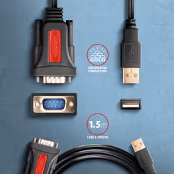 Axagon ADS-1PSN USB-A 2.0 - serial RS-232 DB9-M Prolific adapter cable 1.5m - Adapter - Digital/Daten cavo seriale Nero 1,5 m USB tipo A - Vista aggiuntiva 5