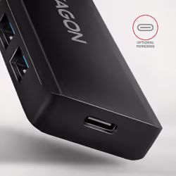 Axagon HUE-C1A hub di interfaccia USB 3.2 Gen 1 (3.1 Gen 1) Type-A 5000 Mbit/s Nero - Vista aggiuntiva 4