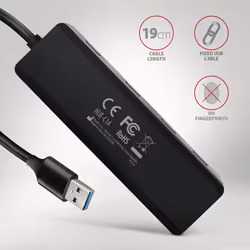 Axagon HUE-C1A hub di interfaccia USB 3.2 Gen 1 (3.1 Gen 1) Type-A 5000 Mbit/s Nero - Vista aggiuntiva 5