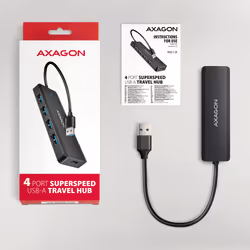 Axagon HUE-C1A hub di interfaccia USB 3.2 Gen 1 (3.1 Gen 1) Type-A 5000 Mbit/s Nero - Vista aggiuntiva 6