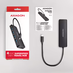 Axagon HUE-C1C hub di interfaccia USB 3.2 Gen 1 (3.1 Gen 1) Type-C 5000 Mbit/s Nero - Vista aggiuntiva 6