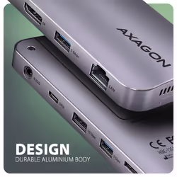 Axagon HMC-12GM2 replicatore di porte e docking station per laptop Cablato USB 3.2 Gen 2 (3.1 Gen 2) Type-C Grigio - Vista aggiuntiva 6