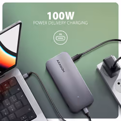 Axagon HMC-12GM2 replicatore di porte e docking station per laptop Cablato USB 3.2 Gen 2 (3.1 Gen 2) Type-C Grigio - Vista aggiuntiva 7