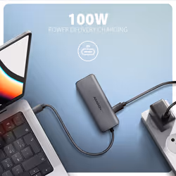 Axagon HMC-5H8K USB 5Gbps hub 2x USB-A USB-C HDMI 8k/30Hz PD 100W kabel USB-C Cablato USB 3.2 Gen 1 (3.1 Gen 1) Type-C Grigio - Vista aggiuntiva 4