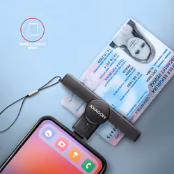 Axagon CRE-SMPC USB-C Smart card/ID card PocketReader lettore di card readers Interno USB tipo-C Nero - Vista aggiuntiva 3