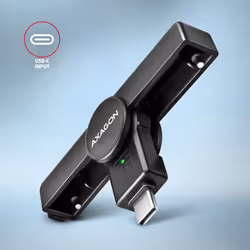 Axagon CRE-SMPC USB-C Smart card/ID card PocketReader lettore di card readers Interno USB tipo-C Nero - Vista aggiuntiva 4