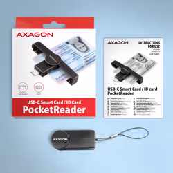 Axagon CRE-SMPC USB-C Smart card/ID card PocketReader lettore di card readers Interno USB tipo-C Nero - Vista aggiuntiva 7