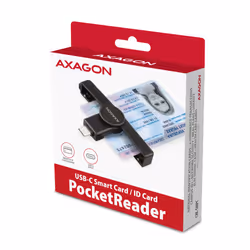 Axagon CRE-SMPC USB-C Smart card/ID card PocketReader lettore di card readers Interno USB tipo-C Nero - Vista aggiuntiva 8