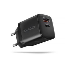 Axagon ACU-PQ20 wall charger QC3.0/AFC/FCP+ PD type-C 20 W - schwarz - USB Typ C Telefono cellulare, Smartphone, Orologio intelligente, Tablet, Universale Nero AC Ricarica rapida Interno
