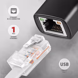 Axagon ADE-ARC USB-C 3.2 Gen 1 - Gigabit Ethernet 10/100/1000 Adapter - Adapter - Digital/Daten 1000 Mbit/s - Vista aggiuntiva 2