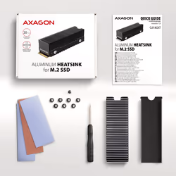 Axagon CLR-M2XT M.2 SSD Passivkühler Aluminium Dissipatore Nero, Grigio - Vista aggiuntiva 5