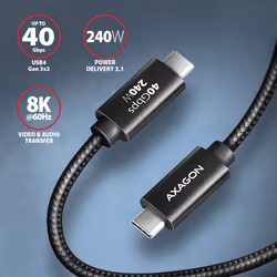 Axagon BUCM4X-CM10AB Cavo USB USB-C USB4 Gen 3x2 1 m Nero - Vista aggiuntiva 3