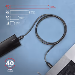 Axagon BUCM4X-CM10AB Cavo USB USB-C USB4 Gen 3x2 1 m Nero - Vista aggiuntiva 8