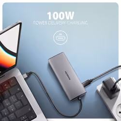 Axagon HMC-6G2L replicatore di porte e docking station per laptop Cablato USB 3.2 Gen 2 (3.1 Gen 2) Type-C Alluminio - Vista aggiuntiva 4