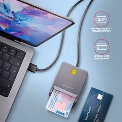 Axagon CRE-SM3T USB Smart card Flat lettore di card readers Interno USB 2.0 Nero - Vista aggiuntiva 3