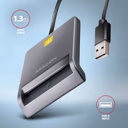 Axagon CRE-SM3T USB Smart card Flat lettore di card readers Interno USB 2.0 Nero - Vista aggiuntiva 4