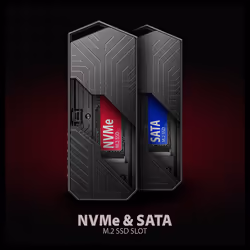 Axagon EEM2-GAM, USB-C 10Gbps - NVMe & SATA SSD GAME M.2 box, bezšroubkový Box esterno SSD Nero - Vista aggiuntiva 5