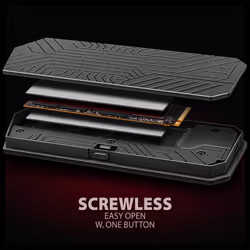 Axagon EEM2-GAM, USB-C 10Gbps - NVMe & SATA SSD GAME M.2 box, bezšroubkový Box esterno SSD Nero - Vista aggiuntiva 7