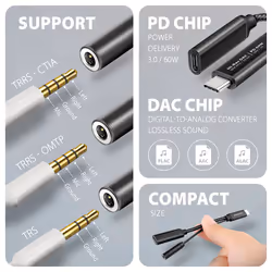 Axagon ADA-HCPD cavo audio 0,1 m USB-C, 3.5 mm USB-C Nero - Vista aggiuntiva 4