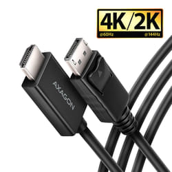 Axagon RVD-HI20C2 cavo e adattatore video 1,8 m DisplayPort HDMI Nero