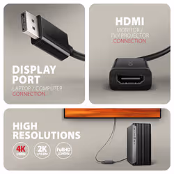 Axagon RVD-HI20N cavo e adattatore video 0,15 m DisplayPort HDMI Nero - Vista aggiuntiva 2