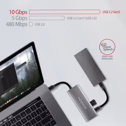 Axagon HMC-5G21 replicatore di porte e docking station per laptop Cablato USB 3.2 Gen 2 (3.1 Gen 2) Type-C Grigio - Vista aggiuntiva 4