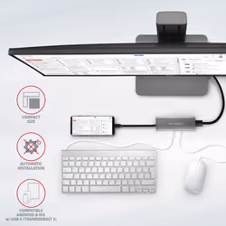 Axagon HMC-5G21 replicatore di porte e docking station per laptop Cablato USB 3.2 Gen 2 (3.1 Gen 2) Type-C Grigio - Vista aggiuntiva 7