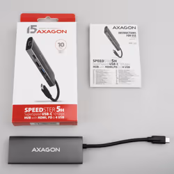 Axagon HMC-5G21 replicatore di porte e docking station per laptop Cablato USB 3.2 Gen 2 (3.1 Gen 2) Type-C Grigio - Vista aggiuntiva 8